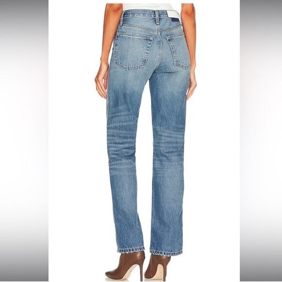 NWT RE/DONE Originals 90's High Rise Loose straight leg Jeans in Blue Haze - Picture 4 of 6